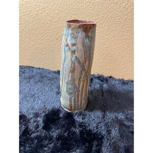 Handcrafted Studio Pottery Ceramic Vase With Earthy Tones & Textured Finish